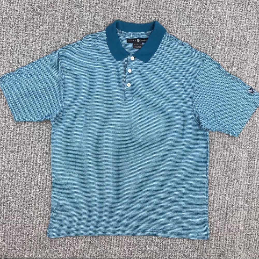 Nike Tiger Woods Collection Polo Shirt Large Green Performance Golf Outdoor Men